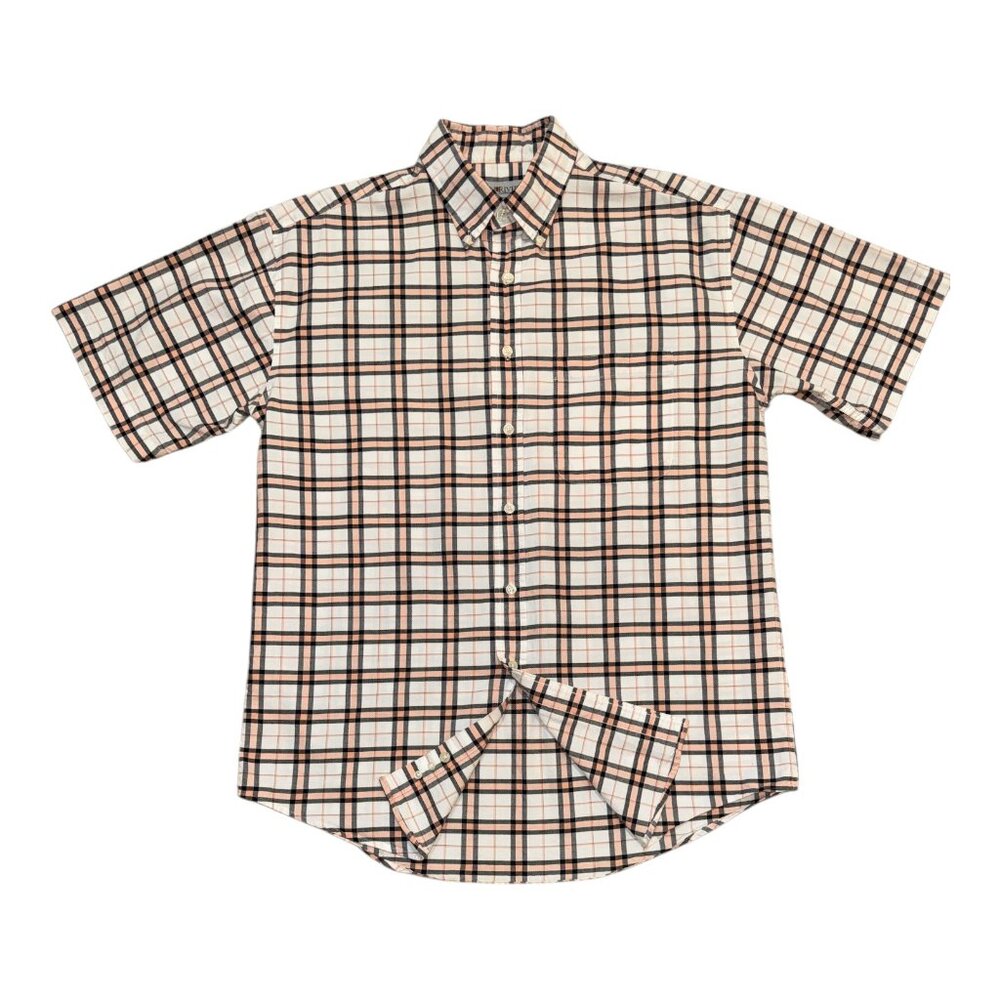 Sun River Clothing Co. Green, Black & Plaid Short Slv Button Down Men's Shirt M